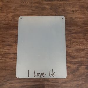 Steel Magnetic "I Love Us" Board